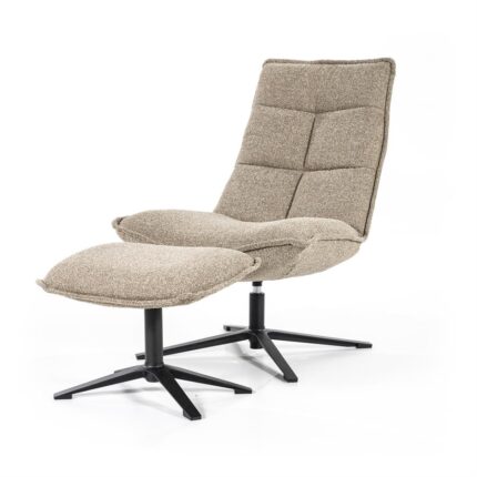 Eleonora Fauteuil Marcus met voetenbank- beige Baquer