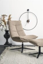 Eleonora Fauteuil Marcus met voetenbank- beige Baquer