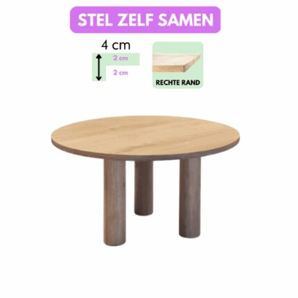 Eettafel Vina Rond 4cm Rechte rand