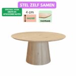 Eettafel Vera Rond 4cm Massief Facetrand