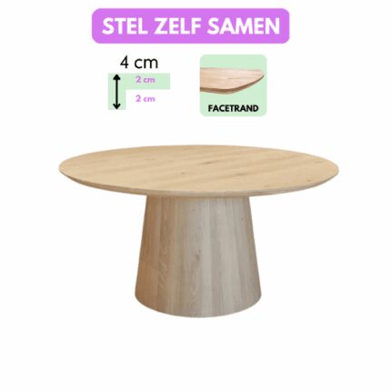 Eettafel Vina Rond 4cm Facetrand