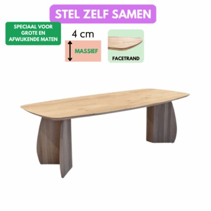 Eettafel Vera Deens Ovaal 4cm Massief Facetrand