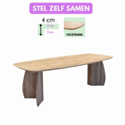 Eettafel Vina Deens Ovaal 4cm Facetrand