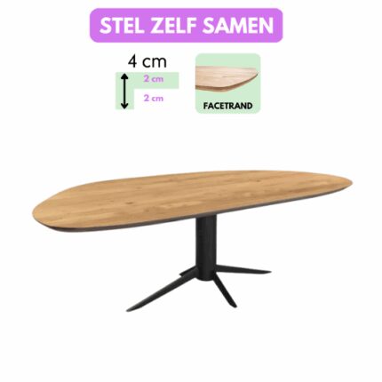 Eettafel Vina Slipper 4cm Facetrand