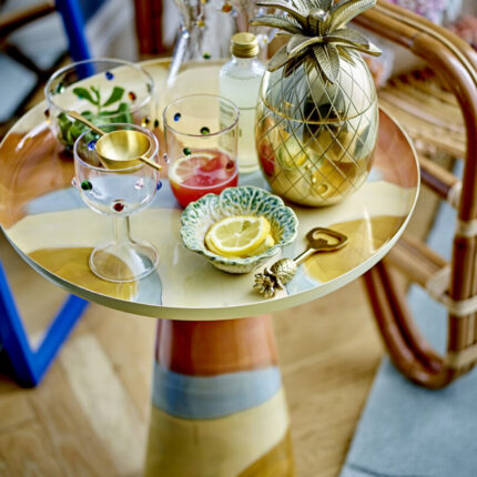 Brooke Side Table, Yellow, Metal