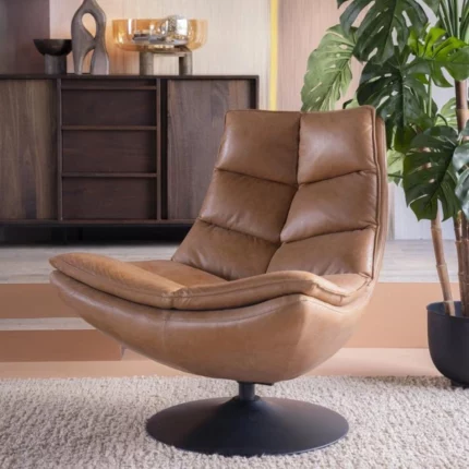 Eleonora Fauteuil Sven - Cognac boho leder